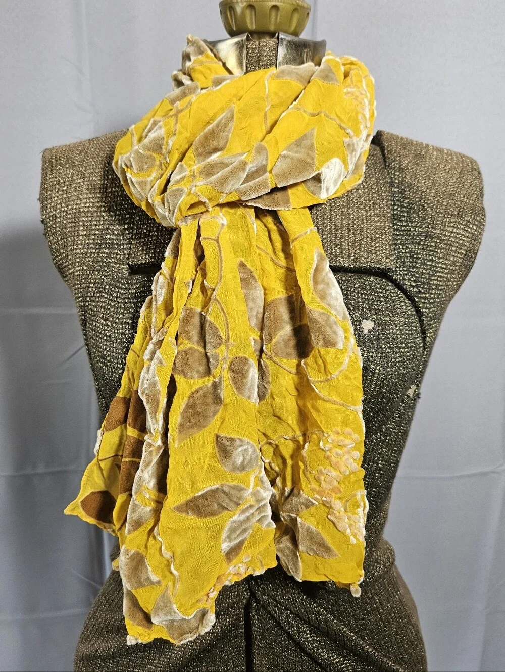 CAMILLA RIDLEY London Velvet Whymsygoth Fairy Marigold Silk/Viscose Long Scarf